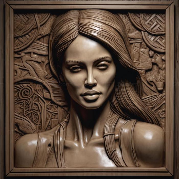 Знаменитости (Анджелина Джоли 1, 3DFMS_6184) 3D модель для ЧПУ станка